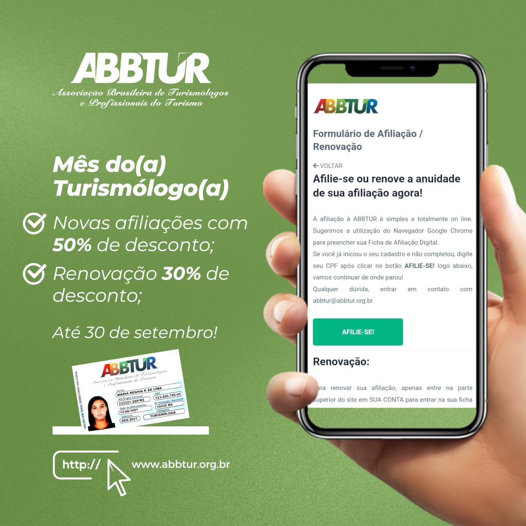  #abbturnacional,#turismo,#turismologo,#afiliacao,#renovacao